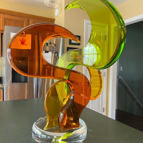 Shlomi Haziza Large Lucite Sculpture Multi Colored Acrylic Signed and Labeled